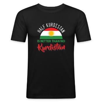 Kurdistan - Männer Slim Fit T-Shirt - Schwarz - Vorne - Nik (191cm)