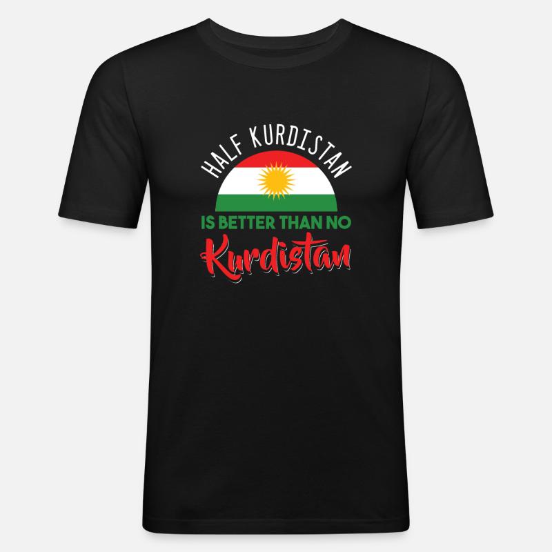 Kurdistan - Männer Slim Fit T-Shirt - Schwarz
