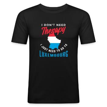 Luxembourg - Men's Slim Fit T-Shirt - black - Front - Nik (191cm)