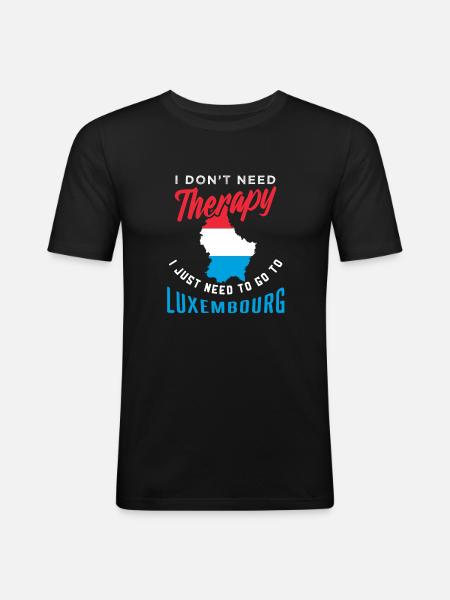 Luxembourg - Men's Slim Fit T-Shirt - black