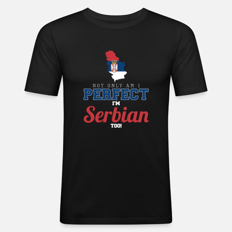 Serbien - Männer Slim Fit T-Shirt - Schwarz