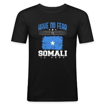 Somalie - T-shirt près du corps Homme - noir - Devant - Nik (191cm)