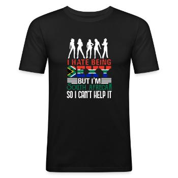 South Africa - Men's Slim Fit T-Shirt - black - Front - Nik (191cm)