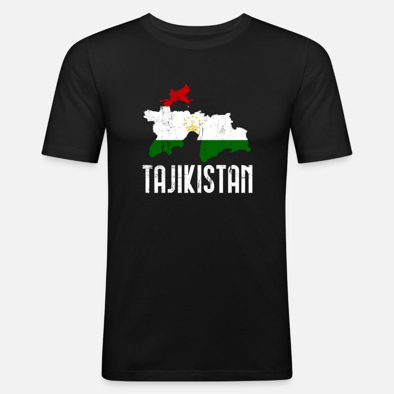 Tadschikistan - Männer Slim Fit T-Shirt - Schwarz