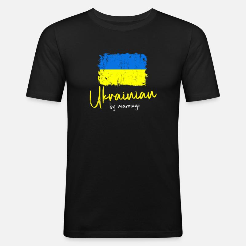 Ukraine - Männer Slim Fit T-Shirt - Schwarz