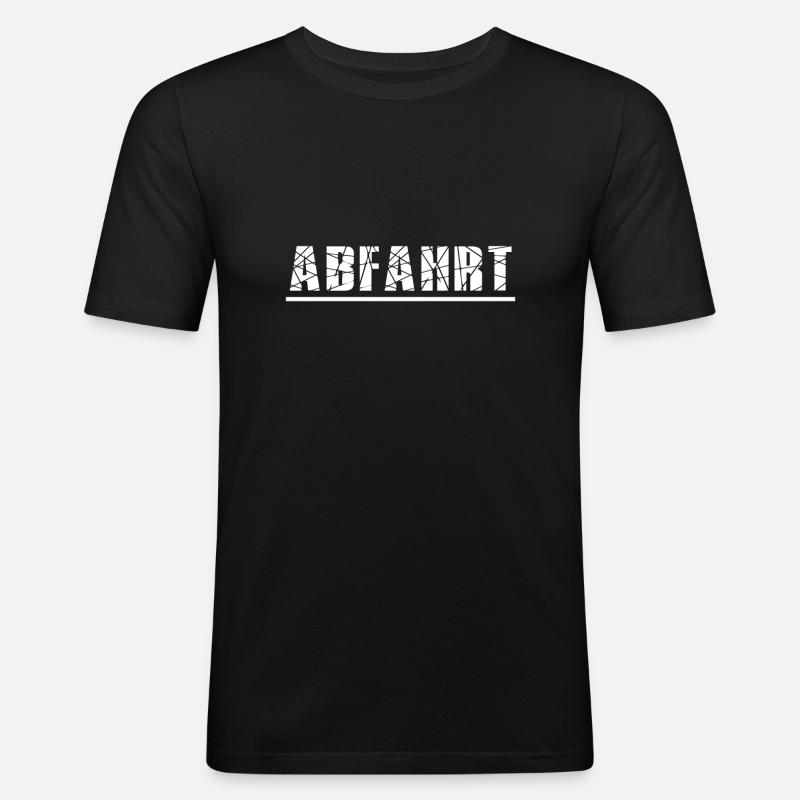 Abfahrt - Männer Slim Fit T-Shirt - Schwarz