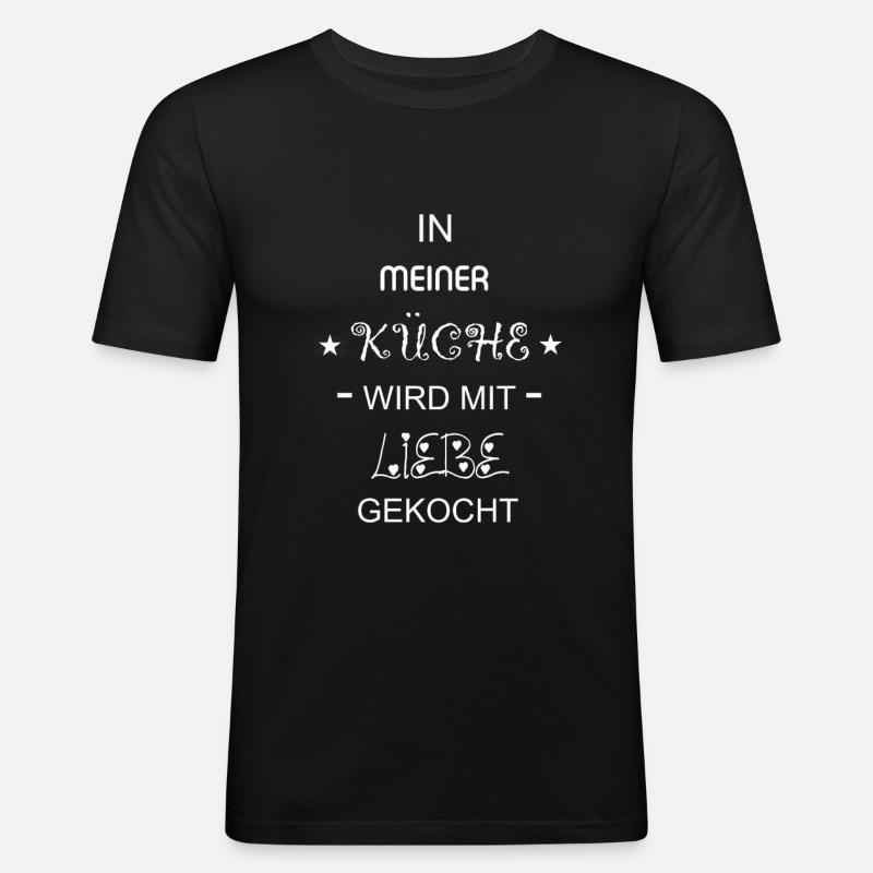 koch - Männer Slim Fit T-Shirt - Schwarz