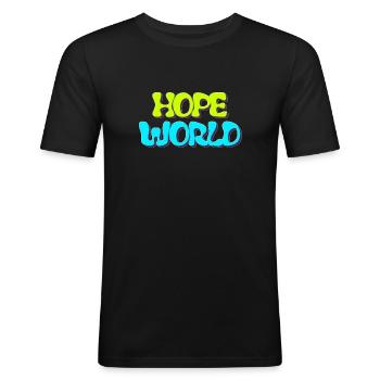 J-Hope - HOPE WORLD - Männer Slim Fit T-Shirt - Schwarz - Vorne - Nik (191cm)