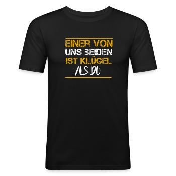Witziger Spruch - Männer Slim Fit T-Shirt - Schwarz - Vorne - Nik (191cm)
