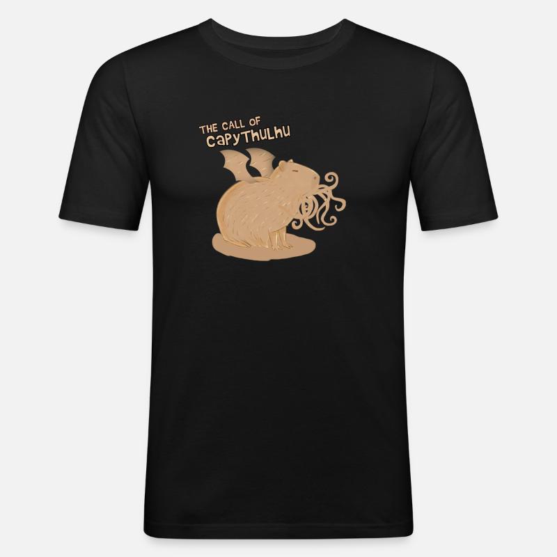 Der Ruf von Capythulhu - Männer Slim Fit T-Shirt - Schwarz