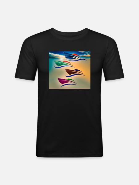 towards the night - Men's Slim Fit T-Shirt - black
