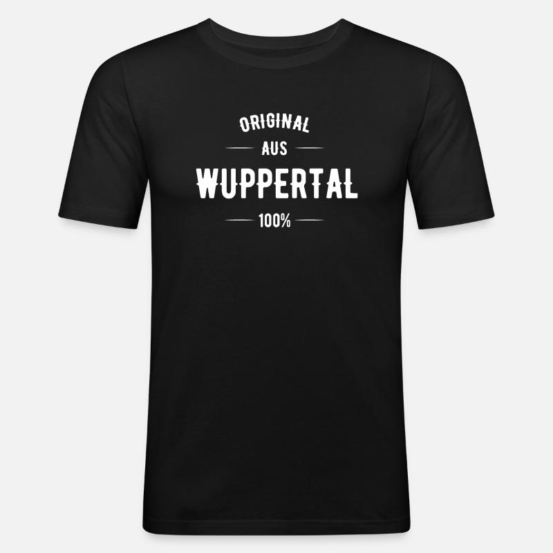 Wuppertal - Männer Slim Fit T-Shirt - Schwarz