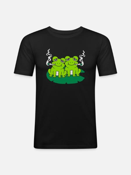 Joint smoke 2 frogs - Men's Slim Fit T-Shirt - black