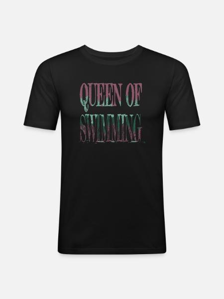 swimming funny swimsuit tshirts - Men's Slim Fit T-Shirt - black