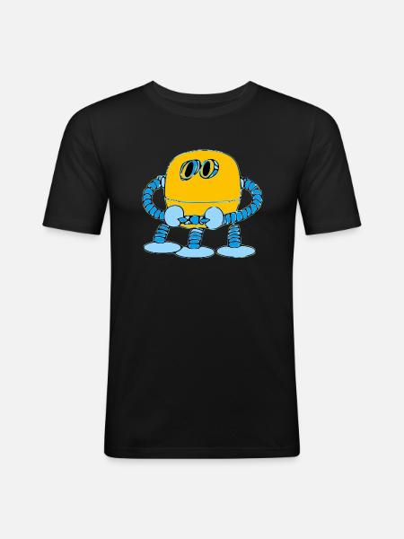 R3D4 le petit robot - T-shirt près du corps Homme - noir