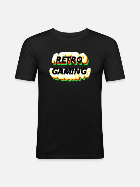 Crazy Retro - Männer Slim Fit T-Shirt - Schwarz