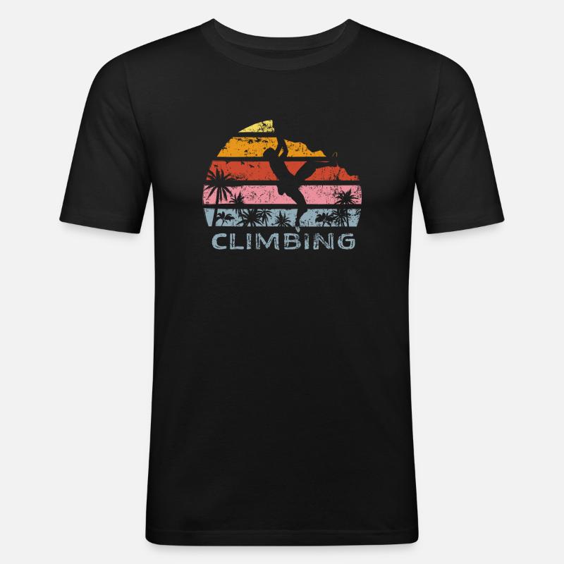 climbing on beach - Männer Slim Fit T-Shirt - Schwarz