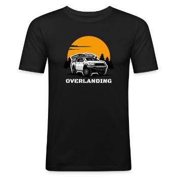 Overlanding Zubehör, Overlanding Gear, Offroad - Männer Slim Fit T-Shirt - Schwarz - Vorne - Nik (191cm)