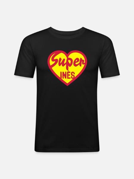 heart heart super ines - Men's Slim Fit T-Shirt - black