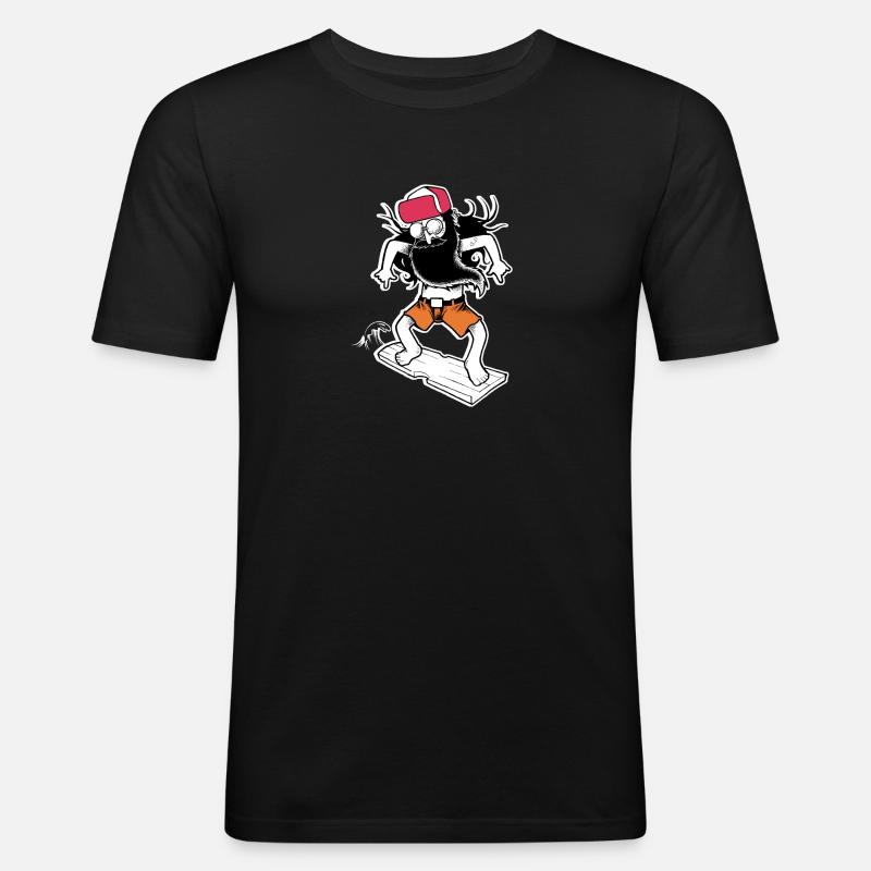 Hippie Surfer (dunkler Hintergrund) - Männer Slim Fit T-Shirt - Schwarz