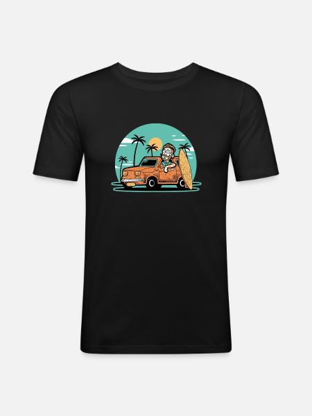 Hipster surfer - Men's Slim Fit T-Shirt - black