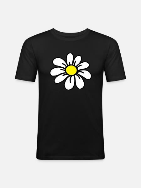 daisy_flower - Men's Slim Fit T-Shirt - black