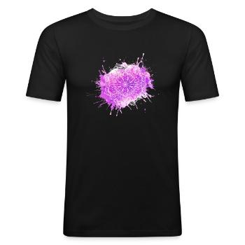 Mandala - Lila - T-shirt près du corps Homme - noir - Devant - Nik (191cm)