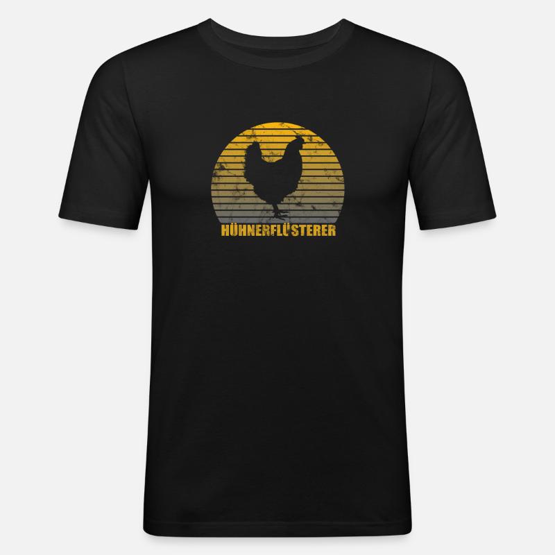 Hühner Hühnerflüsterer Bauer Landwirt Geschenk - Männer Slim Fit T-Shirt - Schwarz