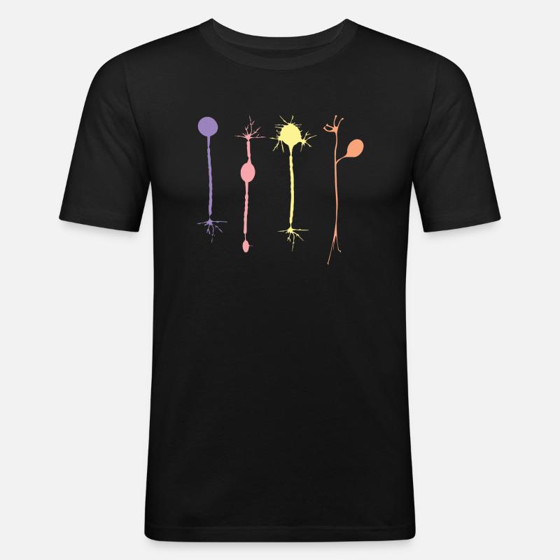 Neuron in Harmonie - Männer Slim Fit T-Shirt - Schwarz