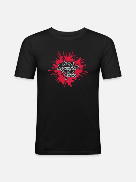 me sarcastic never quote - Men's Slim Fit T-Shirt - black