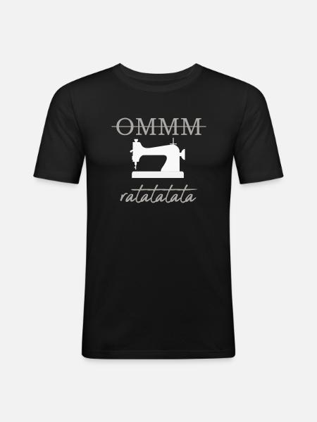 Machine à coudre Dicton - T-shirt près du corps Homme - noir