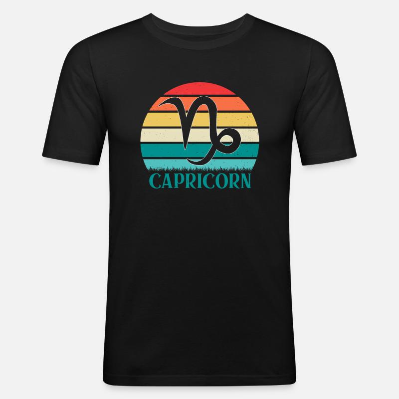 Steinbock - Männer Slim Fit T-Shirt - Schwarz