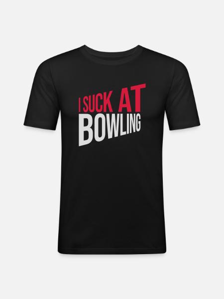 I suck at bowling - Men's Slim Fit T-Shirt - black