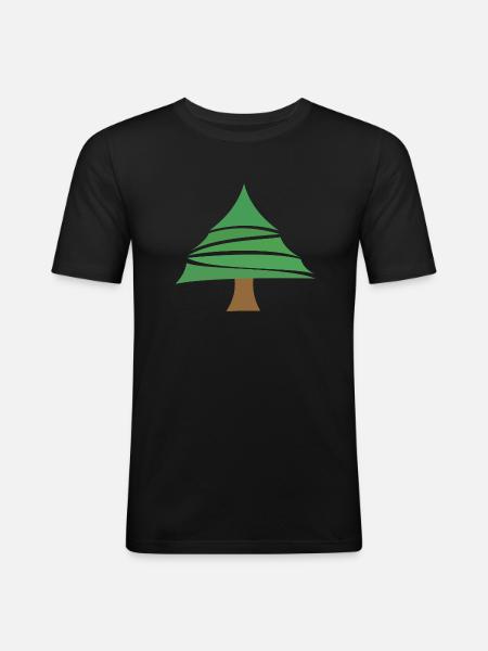 Fir tree - Men's Slim Fit T-Shirt - black