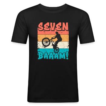 7. Geburtstag Bmx 7 Jahre Geschenk - Männer Slim Fit T-Shirt - Schwarz - Vorne - Nik (191cm)
