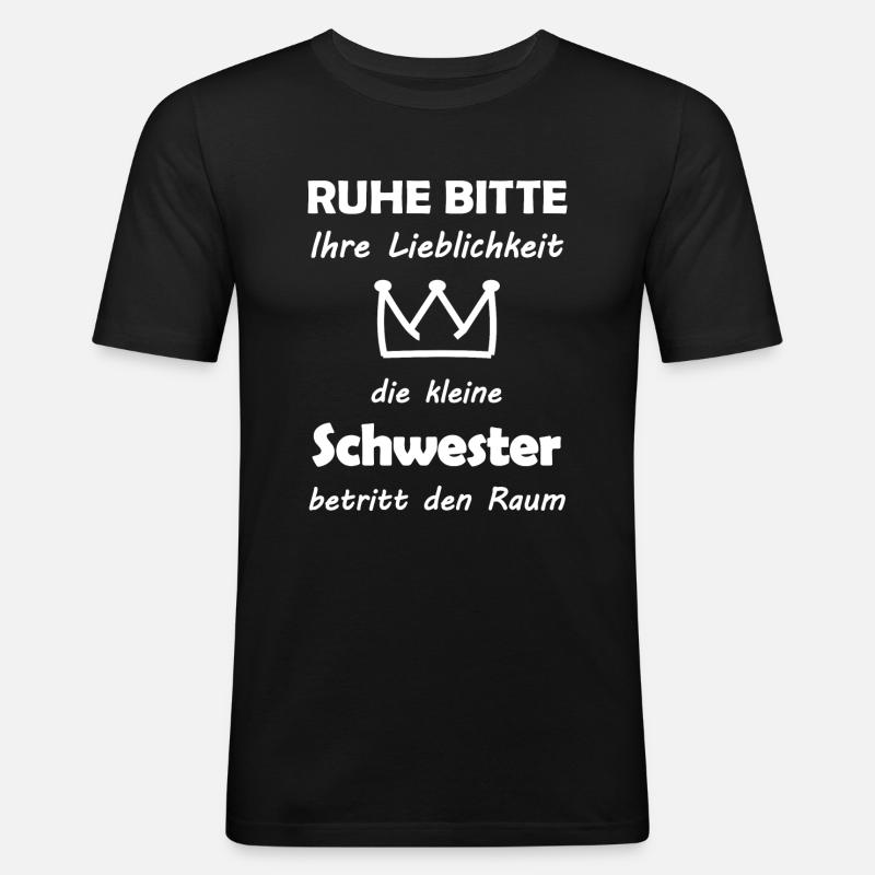 Die beste kleine Schwester - Männer Slim Fit T-Shirt - Schwarz