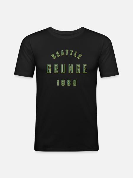 SEATTLE GRUNGE - Men's Slim Fit T-Shirt - black