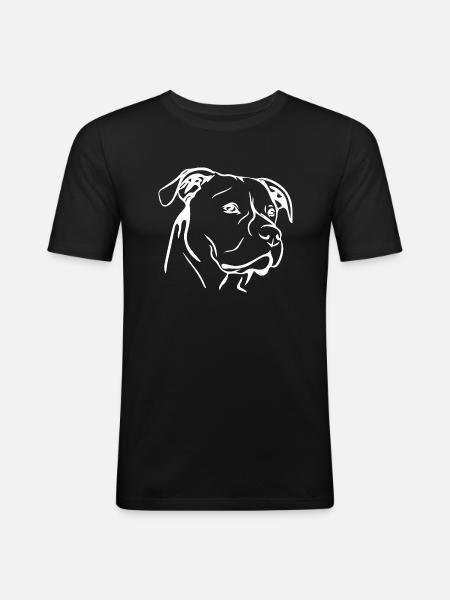 Hund Dog - Männer Slim Fit T-Shirt - Schwarz