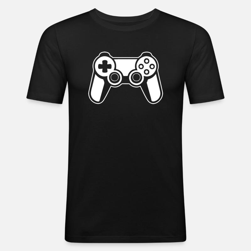 Controller Gaming Videospiele Gamepad - Männer Slim Fit T-Shirt - Schwarz
