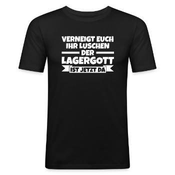 Gabelstapler Staplerfahrer Logistiker Lagerist Lag - Männer Slim Fit T-Shirt - Schwarz - Vorne - Nik (191cm)