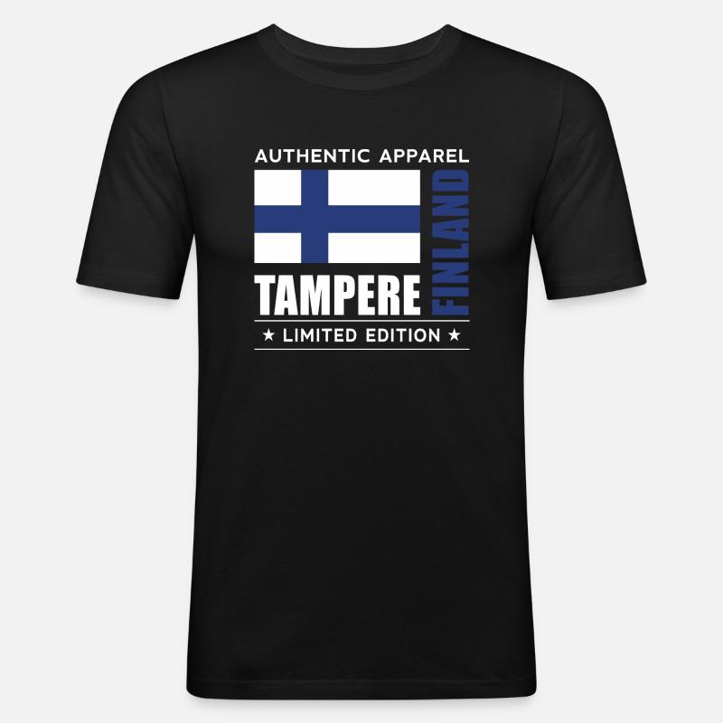Tampere - Männer Slim Fit T-Shirt - Schwarz