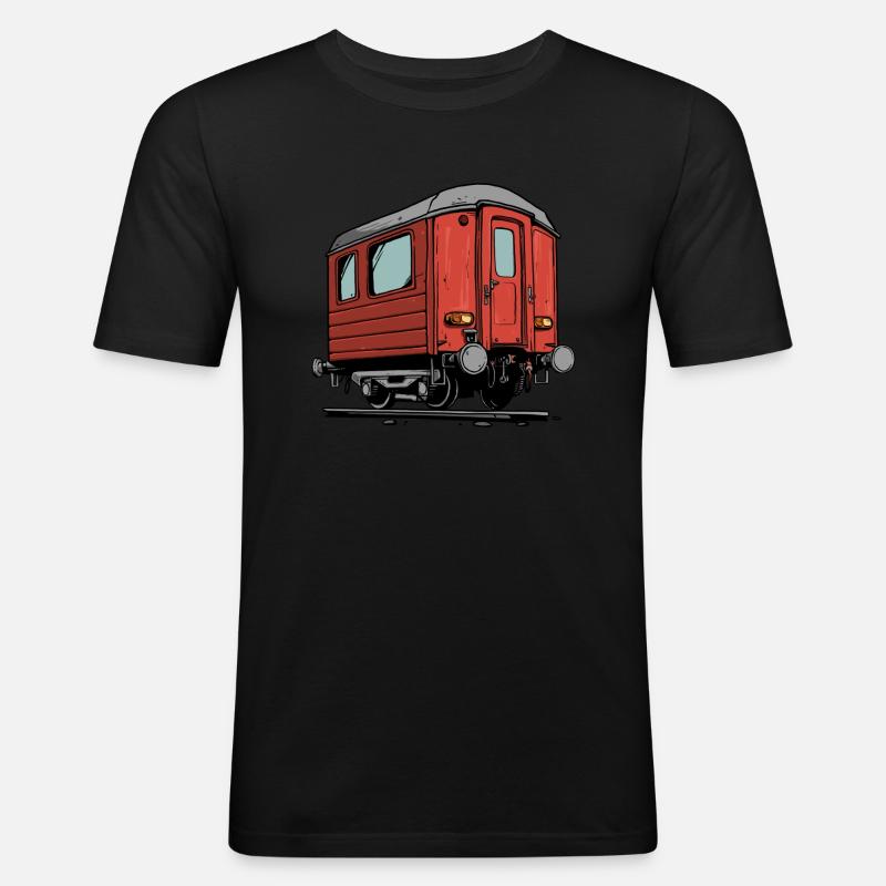 Hinterer Zug - Männer Slim Fit T-Shirt - Schwarz