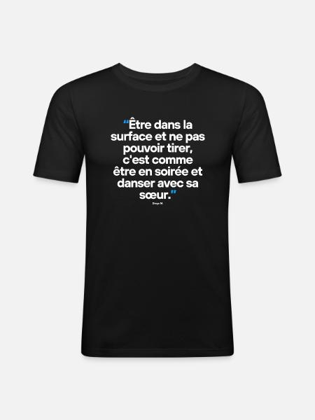 Citation célèbre footballeur - T-shirt près du corps Homme - noir