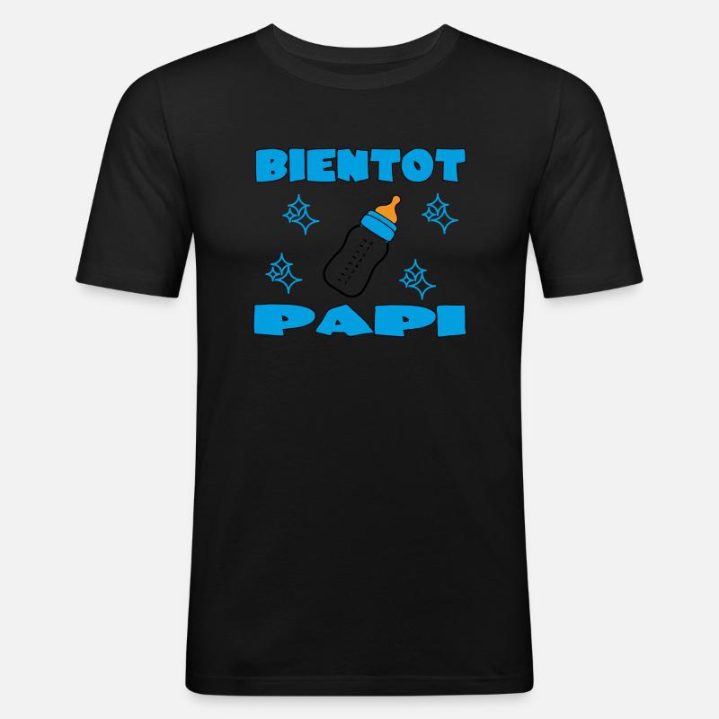 BIENTOT PAPI - T-shirt près du corps Homme - noir