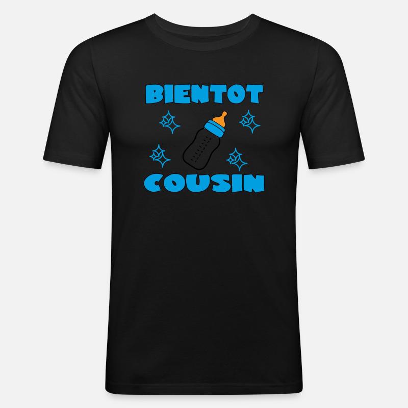 BALDIGER COUSIN - Männer Slim Fit T-Shirt - Schwarz