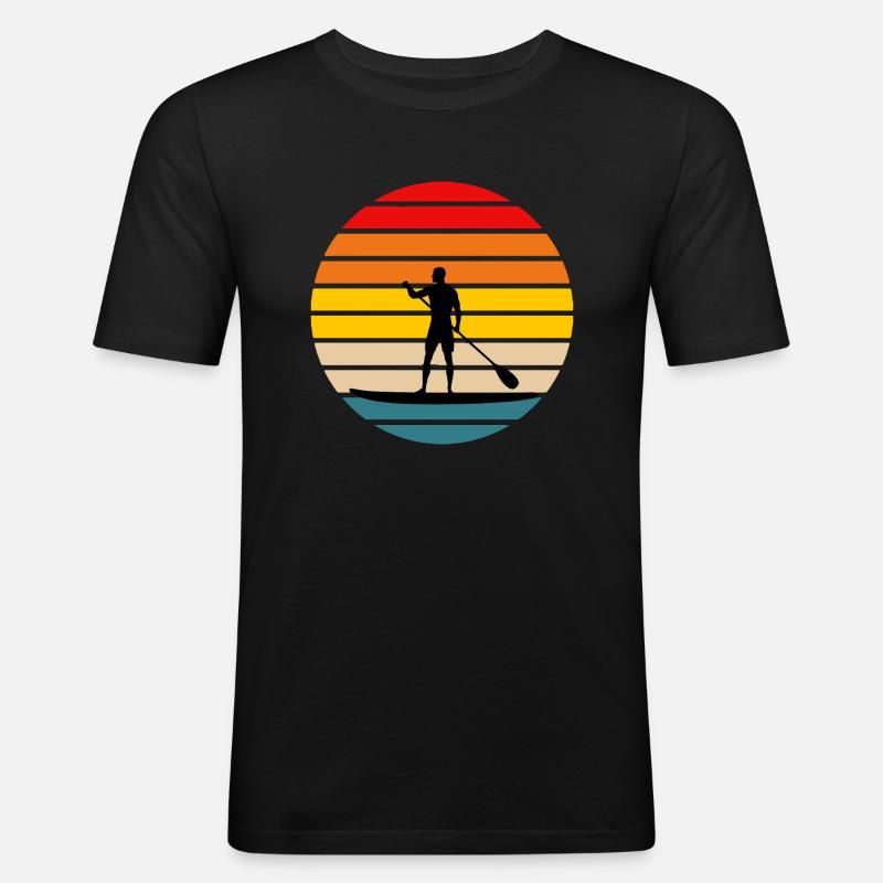Standup Paddle 4 - Männer Slim Fit T-Shirt - Schwarz