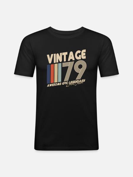 1979 - Männer Slim Fit T-Shirt - Schwarz
