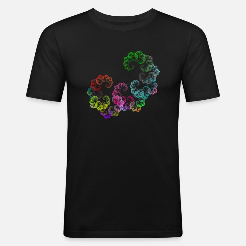 Psychedelische Randblüten - Männer Slim Fit T-Shirt - Schwarz