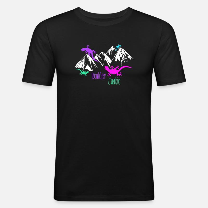 Boulder Bouldering Boulderer Boulding - Men's Slim Fit T-Shirt - black