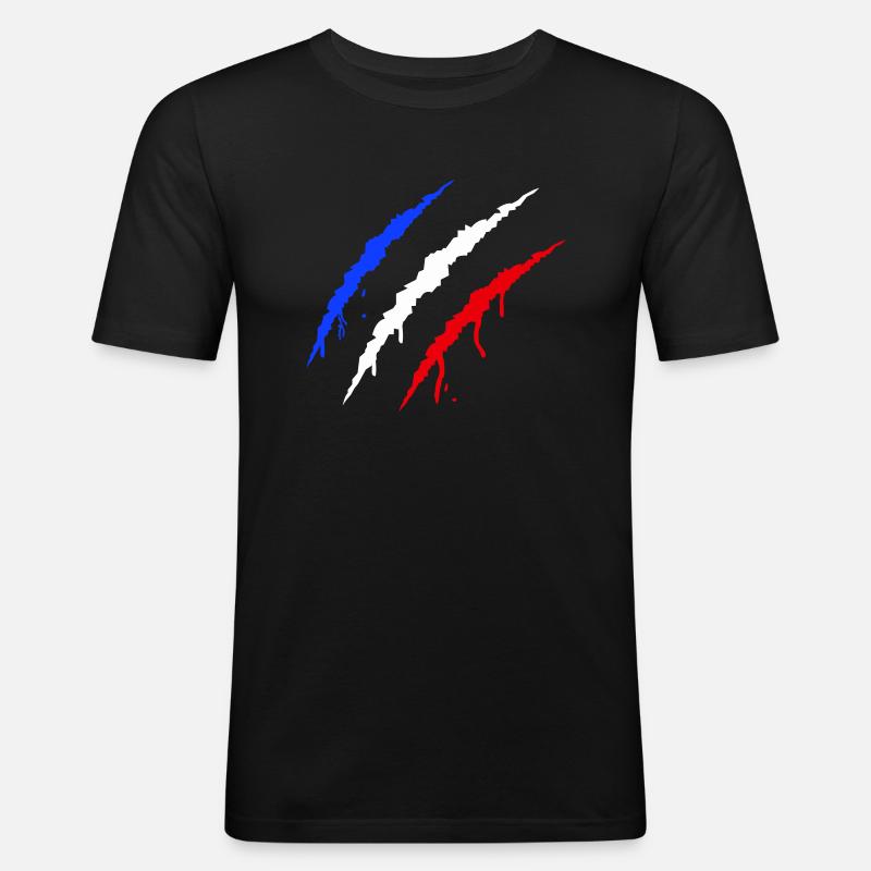 krallen frankreich - Männer Slim Fit T-Shirt - Schwarz